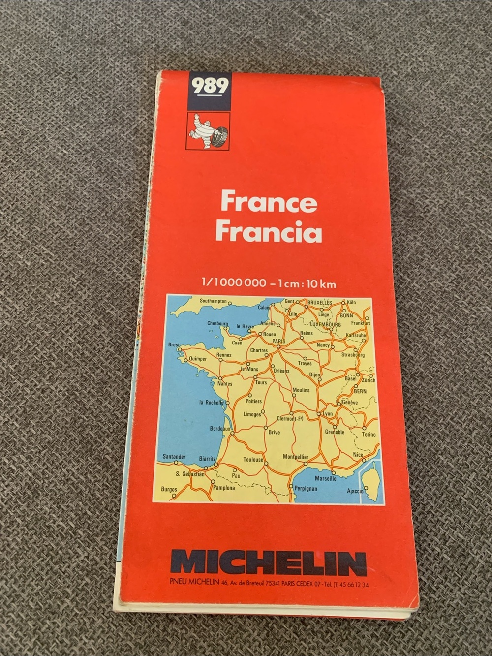 1997 MICHELIN France Fold Out Travel Map
